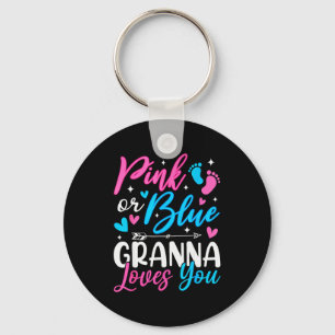 Nk Or Blue Gr Loves You Gender Reveal Baby  Key Ring