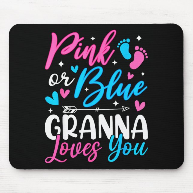 Nk Or Blue Gr Loves You Gender Reveal Baby  Mouse Mat (Front)