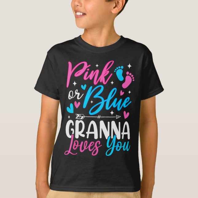Nk Or Blue Gr Loves You Gender Reveal Baby  T-Shirt (Front)