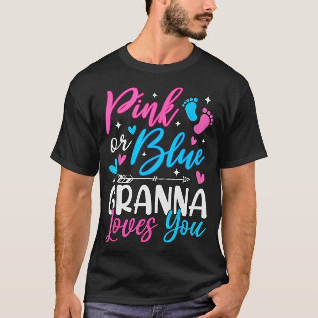 Nk Or Blue Gr Loves You Gender Reveal Baby  T-Shirt (Front)