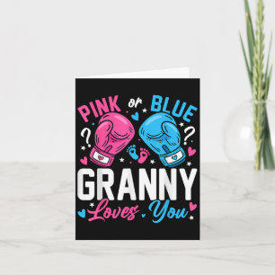 Nk Or Blue Granny Loves You Boxing Gender Reveal  Card