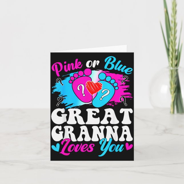Nk Or Blue Great Gr Love You Baby Gender Reveal  Card (Front)