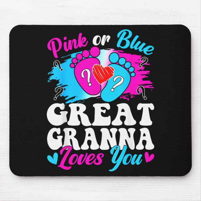 Nk Or Blue Great Gr Love You Baby Gender Reveal  Mouse Mat (Front)