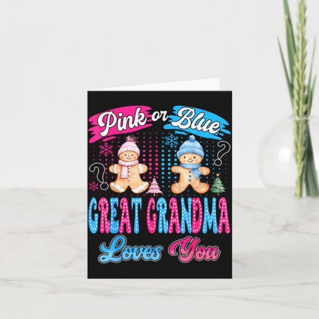 Nk Or Blue Great Grandma Loves You Gingerbread Chr Card (Front)