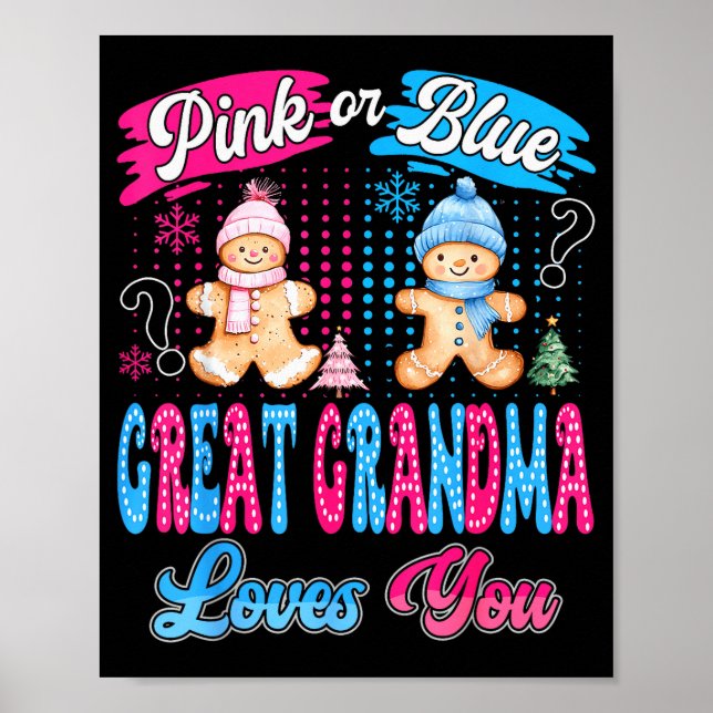 Nk Or Blue Great Grandma Loves You Gingerbread Chr Poster (Front)