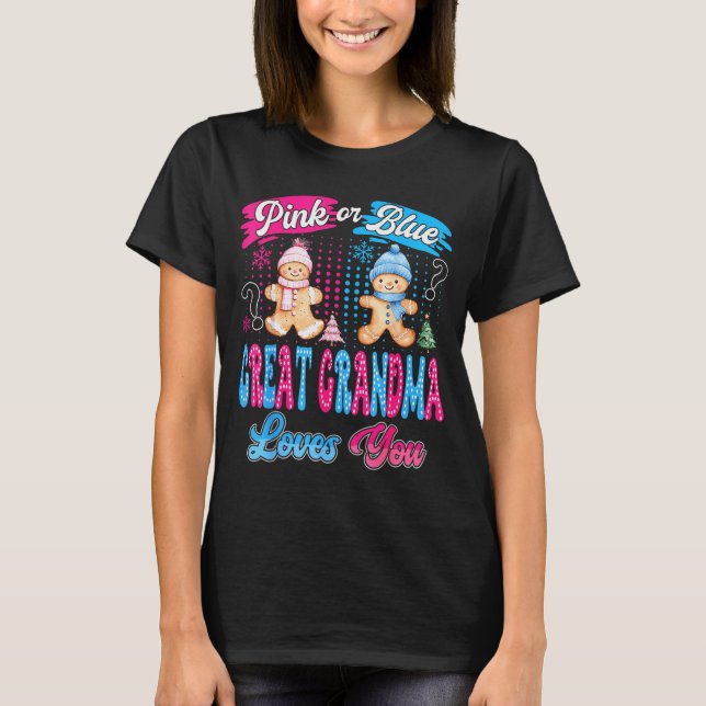Nk Or Blue Great Grandma Loves You Gingerbread Chr T-Shirt (Front)