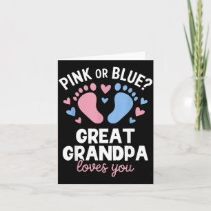 nk Or Blue Great Grandpa Loves Gender Reveal Party Card