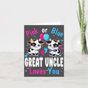 Nk Or Blue Great Uncle Loves You Cow Baby Gender R Card
