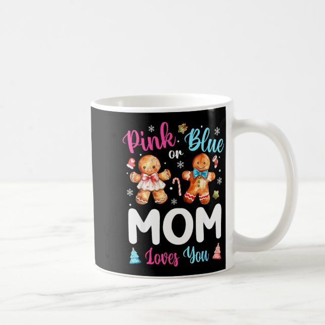 Nk Or Blue Mom Loves You Gender Reveal Christmas  Coffee Mug (Right)