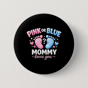 nk or Blue Mummy Loves Cute Baby Announcement 6 Cm Round Badge