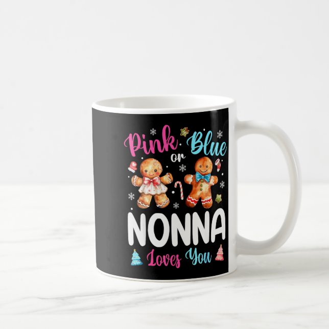Nk Or Blue Nonna Loves You Gender Reveal Christmas Coffee Mug (Right)
