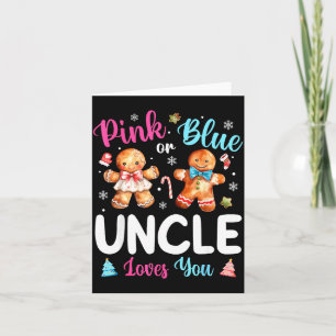 Nk Or Blue Uncle Loves You Gender Reveal Christmas Card
