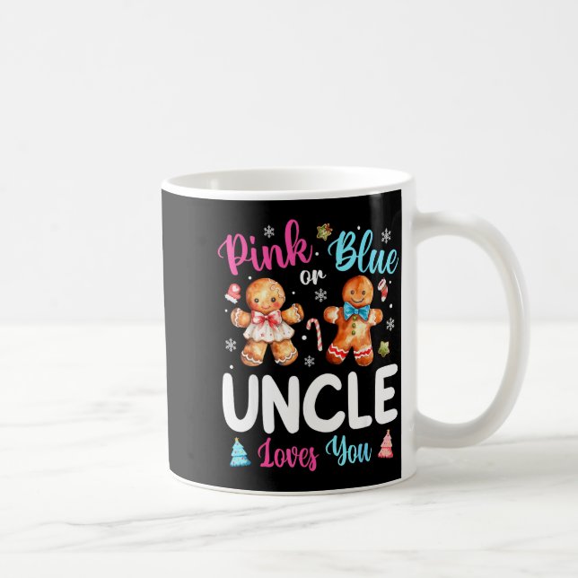 Nk Or Blue Uncle Loves You Gender Reveal Christmas Coffee Mug (Right)