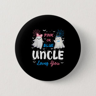 Nk Or Blue Uncle Loves You Halloween Ghost Gender 6 Cm Round Badge