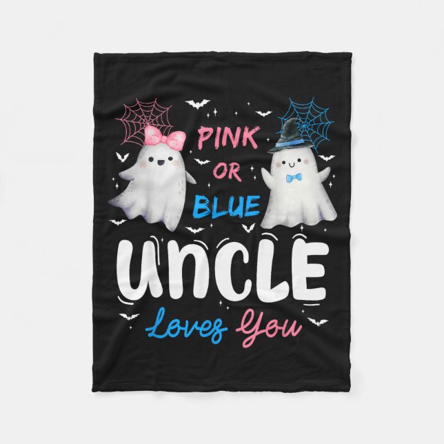 Nk Or Blue Uncle Loves You Halloween Ghost Gender  Fleece Blanket (Front)
