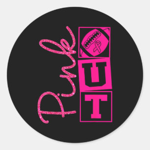 Nk Out Breast Cancer Awareness Football Srts Men C Classic Round Sticker