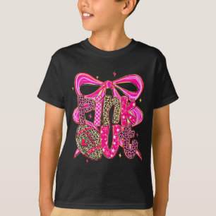 Nk Out Breast Cancer Football Coquette Bow Mom Gir T-Shirt