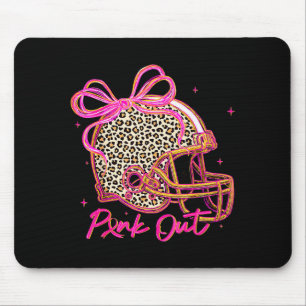 Nk Out Leopard Football Helmet Bow Preppy Breast C Mouse Mat