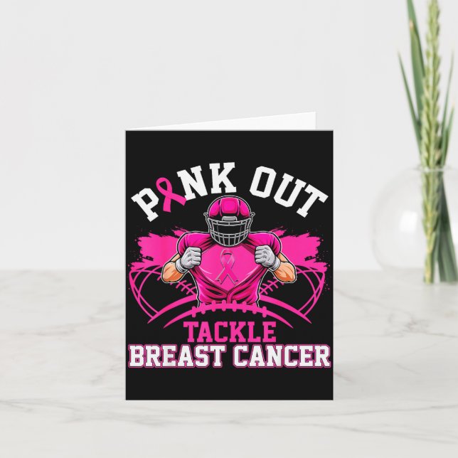 Nk Out Tackle Breast Cancer Awareness American Foo Card (Front)