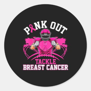 Nk Out Tackle Breast Cancer Awareness American Foo Classic Round Sticker
