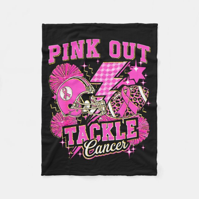 Nk Out Tackle Breast Cancer Awareness American Foo Fleece Blanket (Front)