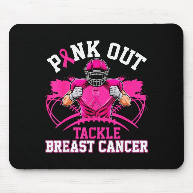 Nk Out Tackle Breast Cancer Awareness American Foo Mouse Mat (Front)