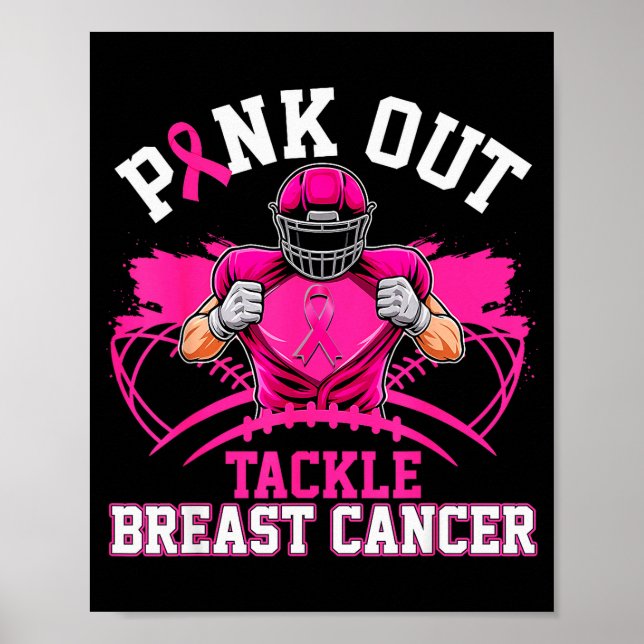 Nk Out Tackle Breast Cancer Awareness American Foo Poster (Front)