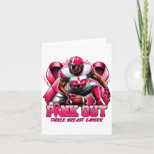Nk Out Tackle Breast Cancer Awareness Football Men Card (Front)