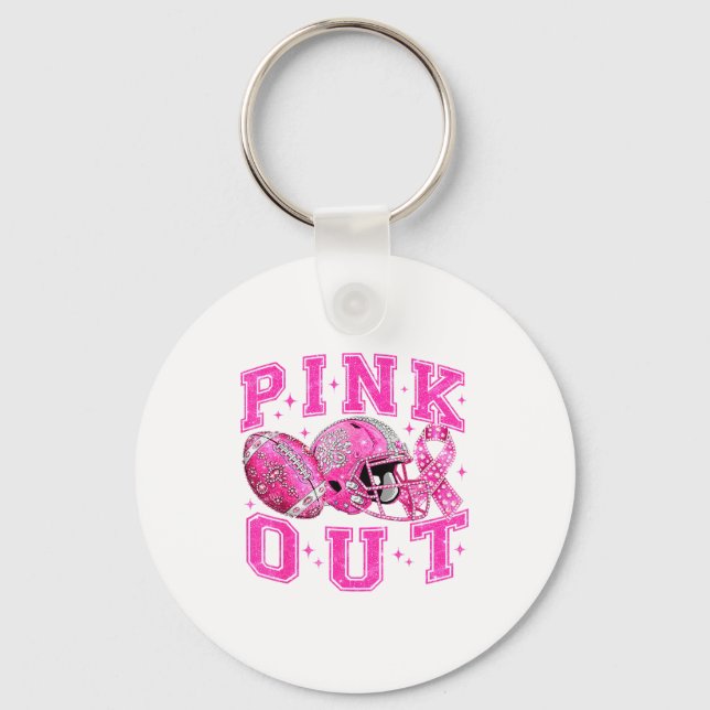 Nk Out Tackle Breast Cancer Awareness Football Nk  Key Ring (Front)