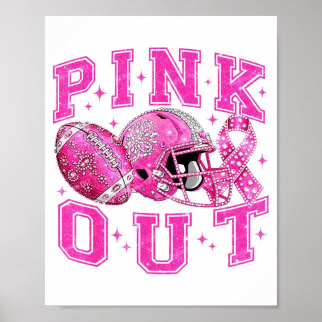 Nk Out Tackle Breast Cancer Awareness Football Nk  Poster (Front)