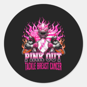 Nk Out Tackle Football Breast Cancer Awareness Men Classic Round Sticker