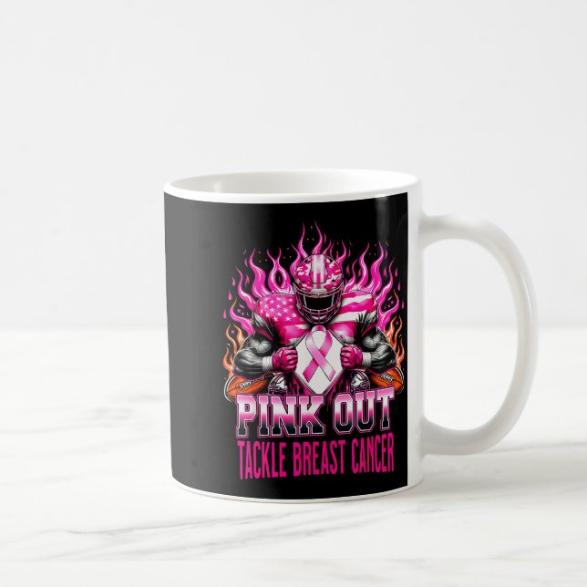 Nk Out Tackle Football Breast Cancer Awareness Men Coffee Mug (Right)