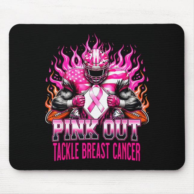 Nk Out Tackle Football Breast Cancer Awareness Men Mouse Mat (Front)