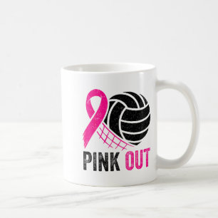 Nk Out Volleyball Breast Cancer Awareness Nk Ribbo Coffee Mug