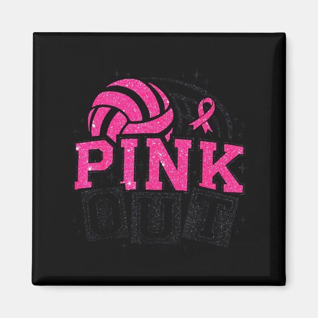 Nk Out Volleyball Breast Cancer Awareness Suprt Ri Magnet (Front)