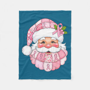Nk Patchwork Santa Breast Cancer Awareness Christm Fleece Blanket