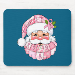 Nk Patchwork Santa Breast Cancer Awareness Christm Mouse Mat