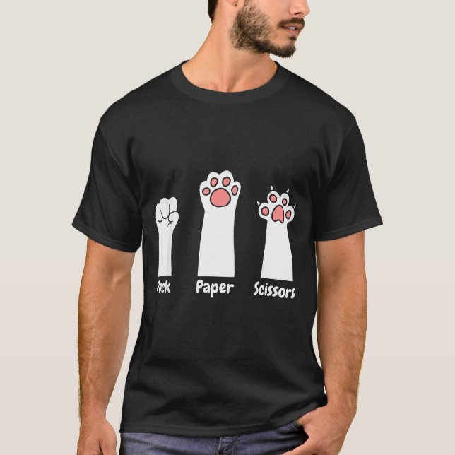Nk Paw Prints Pet Lover Rock Paper Scissors Hand G T-Shirt (Front)