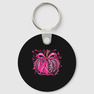 Nk Pumpkin Leopard Coquette Bow Breast Cancer Awar Key Ring