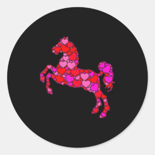 Nk Red Heart Valentines Day For Women Girls Hors  Classic Round Sticker