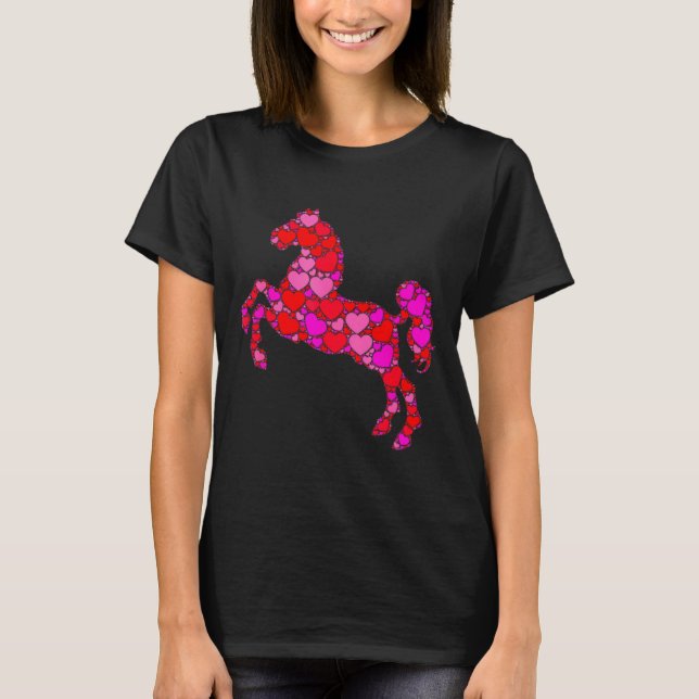 Nk Red Heart Valentines Day For Women Girls Hors  T-Shirt (Front)