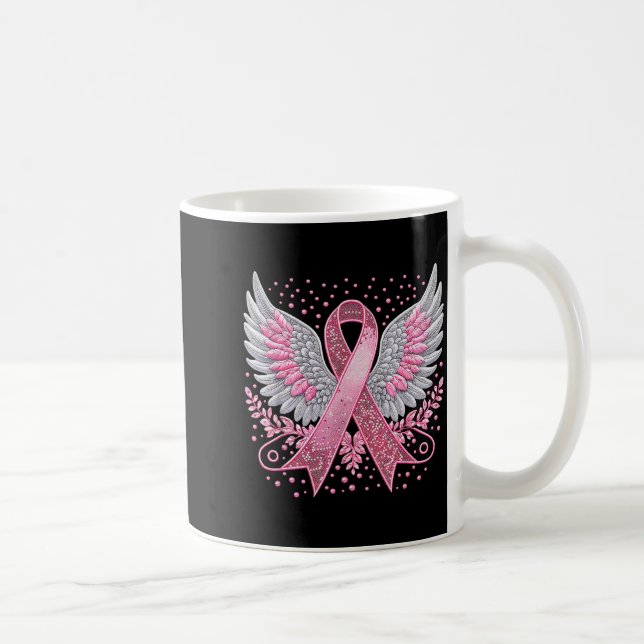 Nk Ribbon Angel Wings Breast Cancer Awareness Wome Coffee Mug (Right)