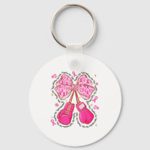 Nk Ribbon Bow Boxing Gloves Breast Cancer Awarenes Key Ring