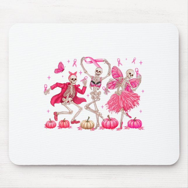 Nk Ribbon Breast Cancer Awareness Skeleton Women M Mouse Mat (Front)