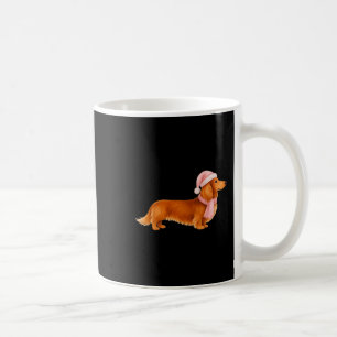 Nk Santa Red Long Haired Dachshund Christmas Coffee Mug