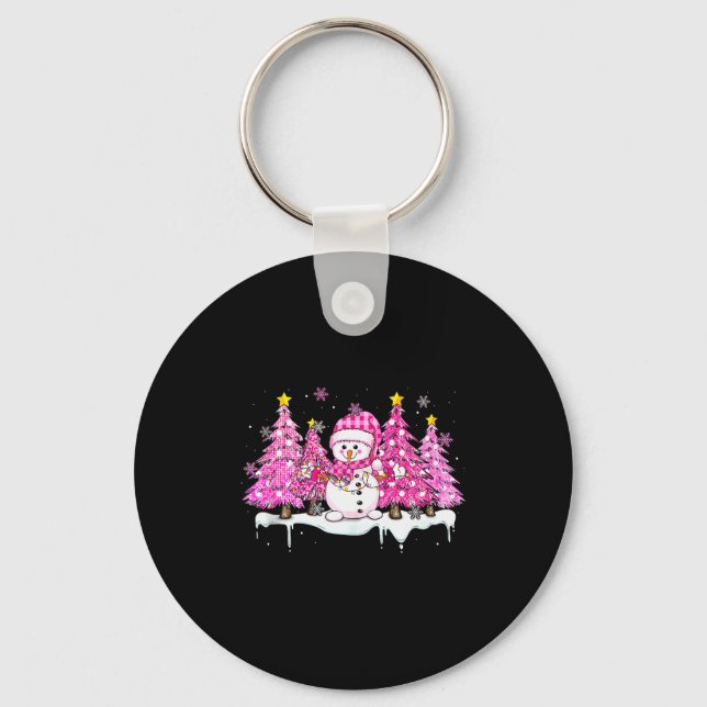 Nk Snowman Snowman Merry Christmas Tree Women Girl Key Ring (Front)