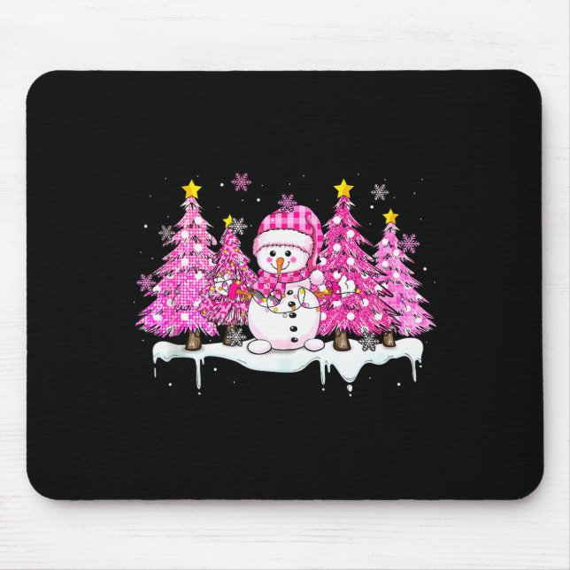 Nk Snowman Snowman Merry Christmas Tree Women Girl Mouse Mat (Front)