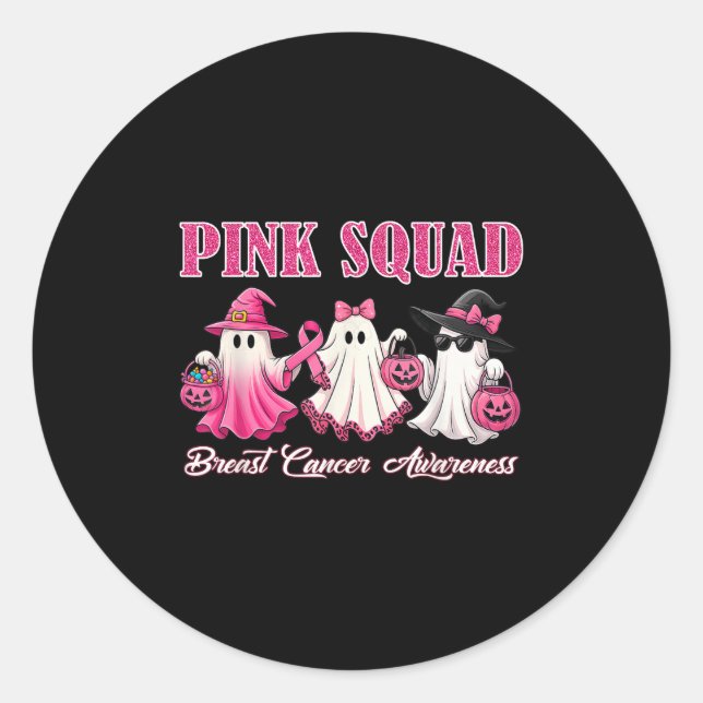 Nk Squad Breast Cancer Awareness Boo For Kids Todd Classic Round Sticker (Front)