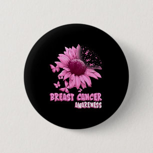 Nk Sunflower Breast Cancer Awareness Ribbon In Oct 6 Cm Round Badge