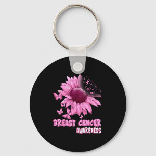 Nk Sunflower Breast Cancer Awareness Ribbon In Oct Key Ring